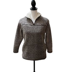 Pomelo, Sherpa Long Sleeve Jacket, Brown/Cream, Size Small